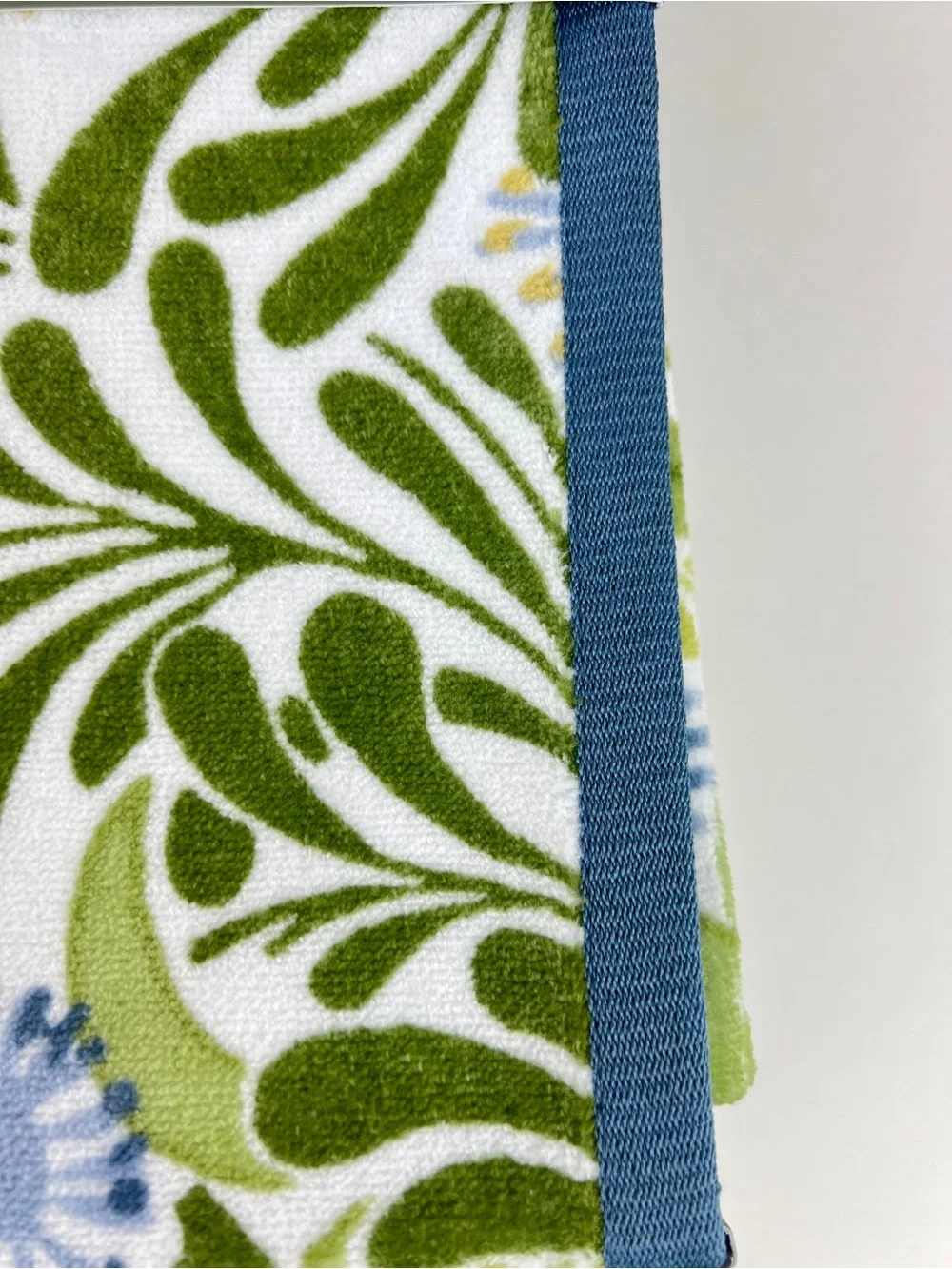 William Morris Bath Towels Floral Blue Green White Soft Velour Cotton 2 Pc NEW
